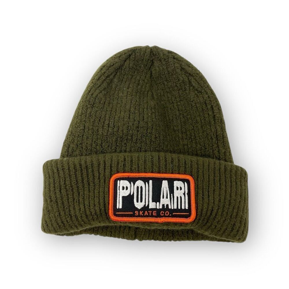 Polar Skate Company Earthquake Green Merino Wool Double Fold Beanie OSFM Shrunk